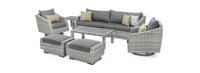 Cannes™ 8 Piece Sunbrella® Outdoor Sofa & Motion Club Chair Set - Charcoal Gray